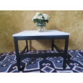 A MARVELOUS CHALK PAINTED OCCASIONAL TABLE,  PERFECT FOR A SERVING TABLE FOR A TEA PARTY