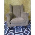 A CHARMING COMFORTABLE WING BACK CHAIR IN EXCELLENT CONDITION