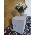 A LOVLEY VINTAGE METAL TRUNK - STUNNING SHABBY CHIC DECO