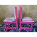 TWO DELIGHTFUL CHALK PAINTED SHABBY CHIC CHAIRS - BID PER EACH