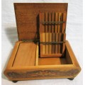 Wow a rare find a Vintage wooden cigarette musical case,Handmade & Hand painted in working condition