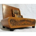 Wow a rare find a Vintage wooden cigarette musical case,Handmade & Hand painted in working condition