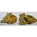 TWO AMAZING ORIENTAL DESIGNED SOLLID BRASS ASHTRAYS - STUNNING COLLECTABLE ITEMS BID PER EACH