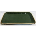 Beautiful Bistro Porcelain cookie plate with a warmer stand in the green