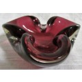 A vintage  Murano ashtray from heavy red glass makes a wonderful gift for men collector