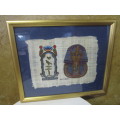 A FANTASTIC FRAMED EGYPTIAN PAPYRUS BEHIND GLASS