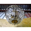 WOW ABSOLUTELY MARVELOUS ANTIQUE CRYSTAL CHANDELIER WITH THREE LIGHT FITTINGS
