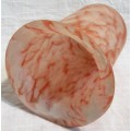 This beautiful pink/peach Murano glass vase is flecked which overall give a beautiful color 1.1kg
