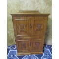 THE PERFECT LIQOUR CAB WITH FOUR DETAILED CARVED DOORS - LINEN CUPBOARD - OFFICE/TV CUPBOARD