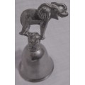 Vintage Silver Bell with Elephant on Top  This piece is made of silver plated