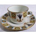A INCREDIBLE FIND THREE SHEENI EGYPTIAN PORCELAIN CUPS & SAUCERS - HAND PAINTED WITH GOLD DETAIL