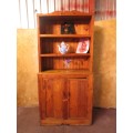 AN AWESOME ANTIQUE RUSTIC OREGON KITCHEN DRESSER WITH TWO CUPBOARDS & MASSIVE CHARACTER!!