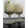FOUR AMAZING CRYSTAL GLASSES  BY AZKAROT MADE IN  JHUDA IN ISRAEL - HAND PAINTED - BID PER EACH