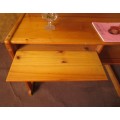 A LOVELY SOLLID WOOD DESK WITH A PULL OUT TRAY FOR YOUR KEYBOARD