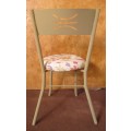 A GORGEOUS AND TRENDY CHALK PAINTED SINGLE CHAIR WITH BEAUTIFUL  UPHOLSTERY