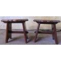 TWO STUNNING ANTIQUE SOLID IMBUIA MILKING STOOLS IN FANTASTIC CONDITION!!! BID PER EACH