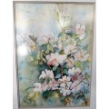 A GORGEOUS FRAMED WATER COLOR BY THELLY 1991 FOR THAT COTTAGE STYLE DECOR