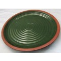 This large green 28.5cm Dinner plate is handmade of a stoneware clay and is wheel thrown 5 available