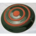 This large green 28.5cm Dinner plate is handmade of a stoneware clay and is wheel thrown 5 available