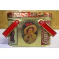 Wonderful Coca-Cola Tin showing a 1950's Woman / with the "Drink Coca-Cola" Logo.