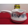 Double Lipped with Handle Noritake STEPHANIE 9027 Pattern Sauce Server - Blue and white floral
