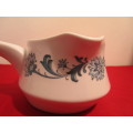 Double Lipped with Handle Noritake STEPHANIE 9027 Pattern Sauce Server - Blue and white floral