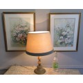 THIS IS A ELGANT & STYLISH VINTAGE LARGE BRASS & ONEX/MARBLE? TABLE LAMP STUNNING DETAIL TO THIS LAM