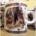 SIX ESPRESSO MUGS WITH AFRICA BIG FIVE - PRICE PER SET 3 AVAILABLE