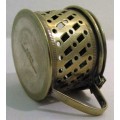 A GORGEOUS LITTLE MUSTARD POT HOLDER SILVER PLATED MADE IN ENGLAND
