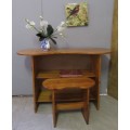 A LOVLEY KIDNEY SHAPED DESK AND STOEL PERFECT FOR A SMALER BEDROOM