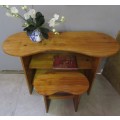 A LOVLEY KIDNEY SHAPED DESK AND STOEL PERFECT FOR A SMALER BEDROOM