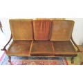 A LOVLEY VINTAGE WOODEN 3 SEATER - TO UP CYLE OR ENJOY THE VINTAGE FLAIRE