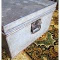 A LOVLEY VINTAGE METAL SHABBY CHIC TRUNK