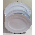 Three Vintage J&G MEAKIN sol Celeste Pastel Blue Large' Medium and Small Serving plate/ Platter Dish