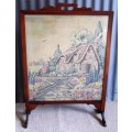 A STUNNING TIME PERIOD EMBROIDED FIRE SCREEN