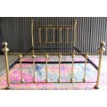 WOW A ANTIQUE BRASS QUEEN SIZE BED - SO MUCH CHARM AND ELEGANCE TO TO THIS PIECE