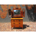 Gorgeous 1920's Solid Satinwood with the original bevelled Mirrors, Handles and wood Casters.