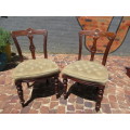 Stunning Pair of Carved Victorian Mahogany Dining room chairs