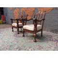 Pair of Ball and Claw Stink Wood occasional Chairs