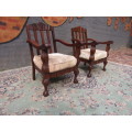 Pair of Ball and Claw Stink Wood occasional Chairs