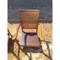 Pair of Kiddies Chairs with rattan back in sollid Imbuia