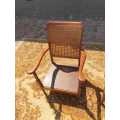 Pair of Kiddies Chairs with rattan back in sollid Imbuia