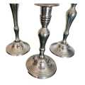 Trio of Silver plated candle holders