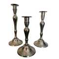 Trio of Silver plated candle holders