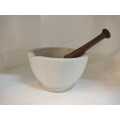 Victorian Style Mortar and Pestle, English, Ceramic, Apothecary, Cookery Tool R1250 H 12cm x L 20cm