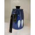 Vintage Mid Century CATHRINEHOLM Norway Blue Enamel Coffee Carafe Pitcher Pot