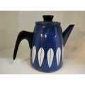 Vintage Mid Century CATHRINEHOLM Norway Blue Enamel Coffee Carafe Pitcher Pot