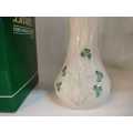 Belleek Classic Daisy Spill Vase, Hand Painted Shamrocks, Ireland with a Box