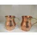 Pair of Antique Copper Mugs