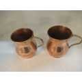Pair of Antique Copper Mugs